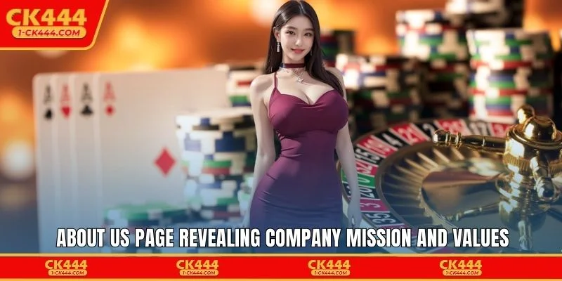 About us page revealing company mission and values