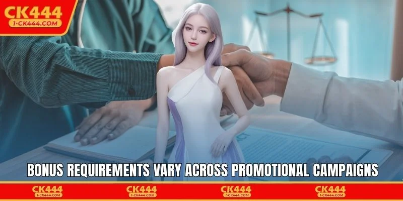 Bonus requirements vary across promotional campaigns