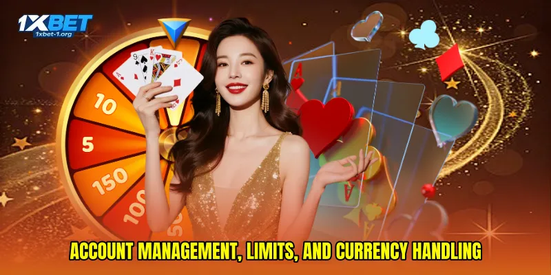 Account management, limits, and currency handling