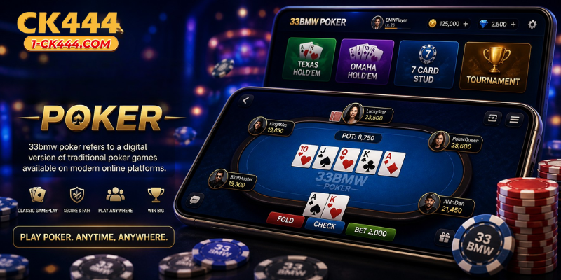 33bmw poker refers to a digital version of traditional poker games available on modern online platforms.